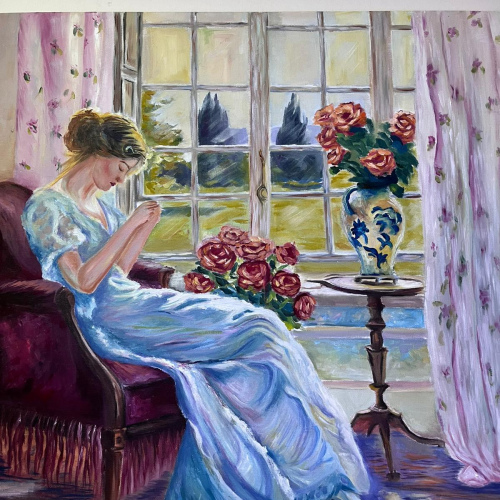 Sessiz Düşler – Yağlı Boya Tuval Tablo (60 × 60 cm) | Hartopia