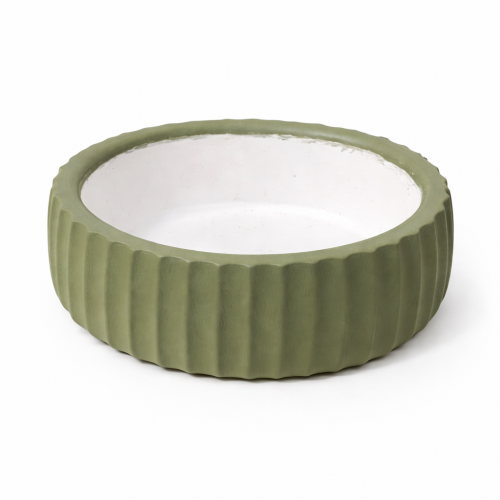 Flüt Desenli Dekoratif Kase – Zeytin Yeşili | Hartopia