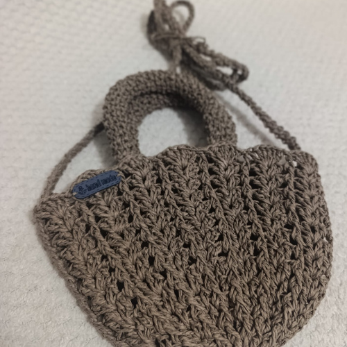 El Yapımı Örgü Mini Omuz & El Çantası – Doğal Hasır Görünümlü | Hartopia
