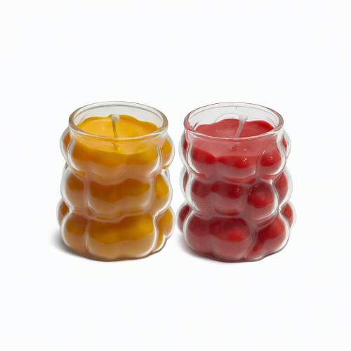 Hartopia Özgün Bardak Tasarım Çilek & Portakal Kokulu Cam Mum – 2’li Set