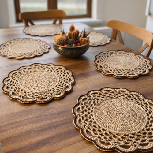 Hartopia Aurelia El Örgüsü Dekoratif Supla Seti (6’lı) – Bej & Krem Seçenekli